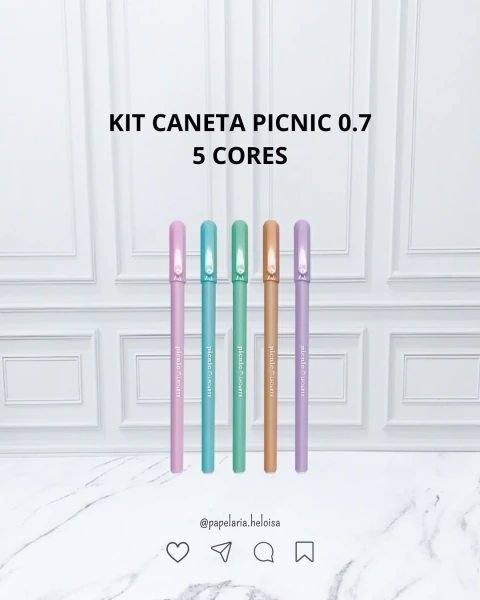 Kit Caneta Esferográfica Picnic 0.7mm