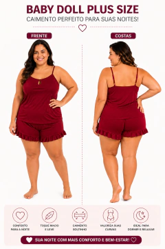 Babydoll Feminino Short com babado em Suede Premium Plusize Confortável