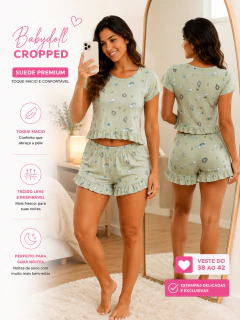 Babydoll Feminino Cropped em Suede do M ao GG Estiloso - Pijamaria Paixão
