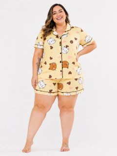 Pijama Feminino Americano em suede premium Plus Size Confortável - Pijamaria Paixão