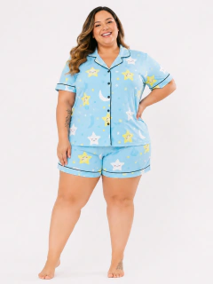 Pijama Feminino Americano em suede premium Plus Size Confortável