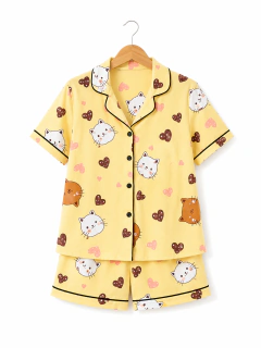 Pijama Feminino Americano em suede premium Plus Size Confortável