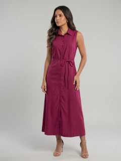 Vestido Midi Chemise com Cordão na Cintura MIX5054