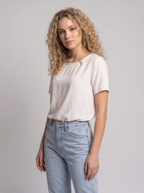 Blusa Viscose Perola Elegante Confortável
