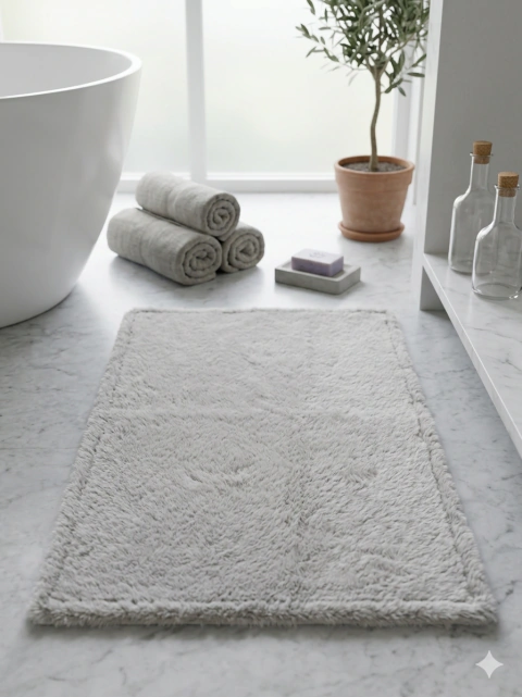 Alfombra de baño gris