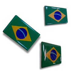 Emblema Decorativo Bandeira Brasil Adesivo Resinado - loja online