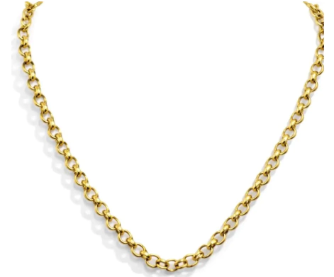 CD134 - Cordão de aço banho dourado Elo Português