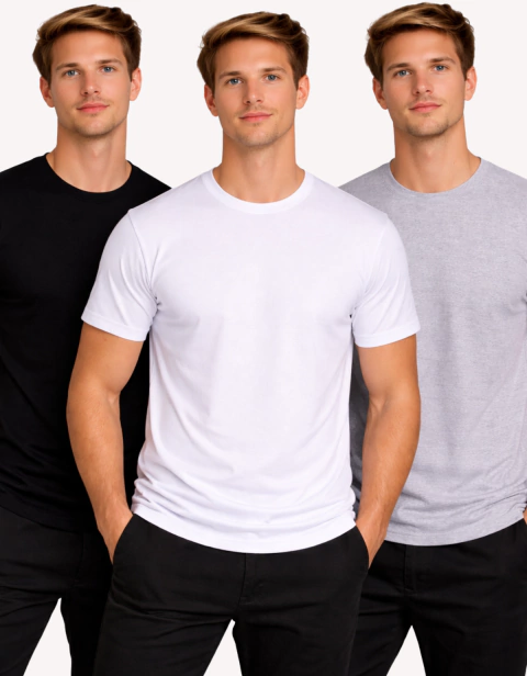 KIT 3 CAMISETAS ADULTO