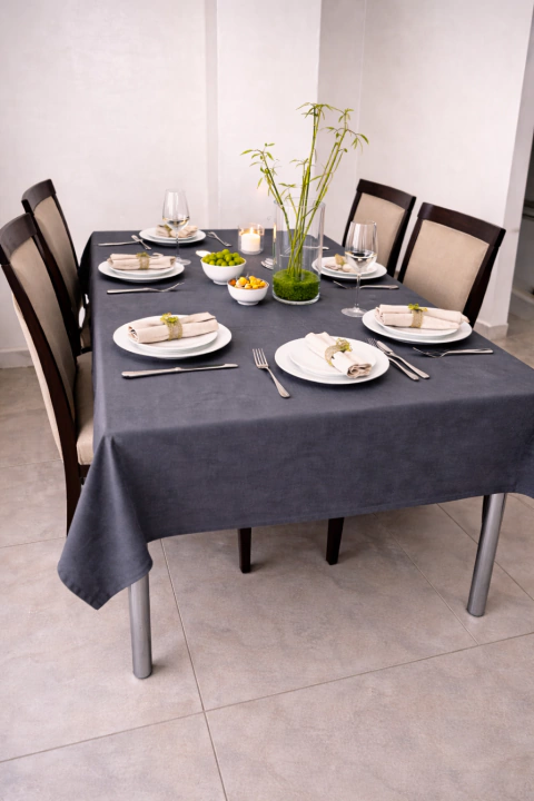 Mantel rectangular liso gris grafito (a pedido) - comprar online