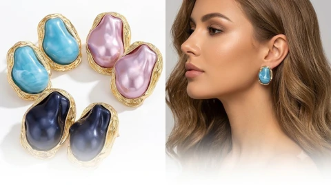 Brinco Feminino Geométrico Esmaltado Luxo Banho em Ouro 14k