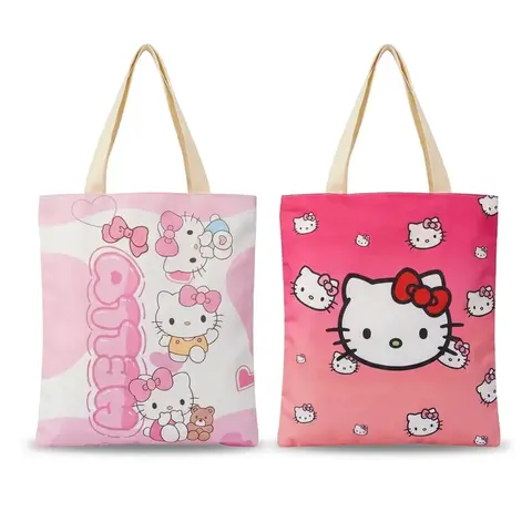 Bolsa Hello Kitty rosa pastel y fucsia juntas con cierre importada