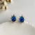 Conjunto Gota Azul Cravejada Banhado a Prata na internet