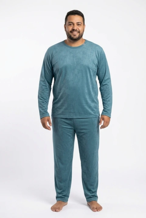 CONJUNTO PIJAMA LONGO SUEDE MASCULINO EXG