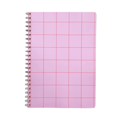 Cuaderno A4 cuadros rosa - comprar online
