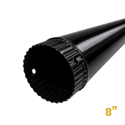Caño Enlozado Negro de 8" (1 Metro)