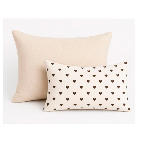 Pack por 2 fundas con relleno desmontable. Pieza de 50 x 70 cm y 40 x 60 cm. | Beige