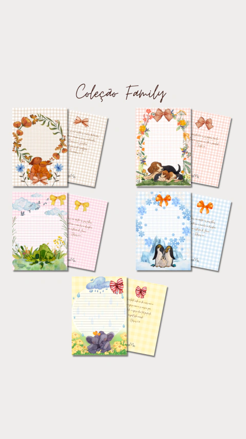 Papel de Carta- Coleção Family