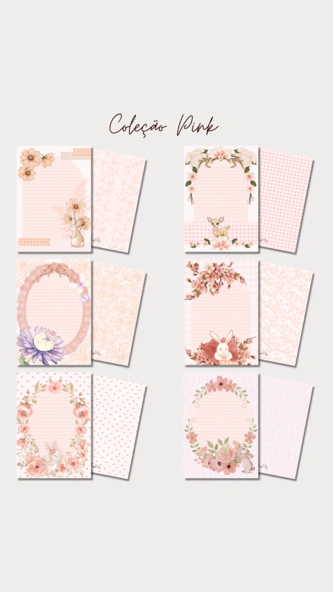 Papel de Carta - Coleção Pink