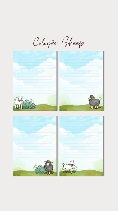 Papel de Carta - Coleção Sheep