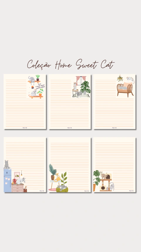 Papel de Carta - Coleção Home Sweet Cat