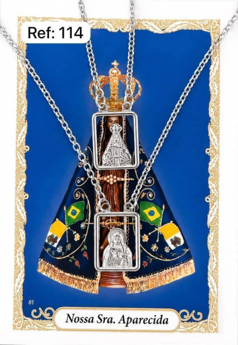 ESCAPULÁRIO NOSSA SENHORA APARECIDA VAZADO E REF: 114