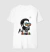 Camiseta branca masculina com estampa de rosto de homem usando óculos com lentes coloridas de peças de quebra-cabeça e texto "Pai de Autista".