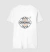 Camiseta branca com estampa "Papai Original" em círculo com estrelas laranja no centro