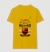 Camiseta amarela com estampa em homenagem ao dia dos pais com tema Flamengo, incluindo escudo do time e texto motivacional