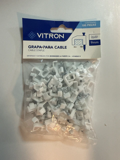 GRAPA PLÁSTICA CON CLAVO PARA CABLE - DE VITRON - comprar online