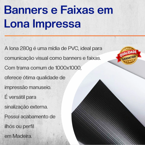 Faixa em lona com madeira