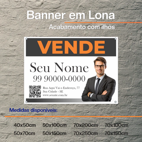 Banner em lona com ilhós