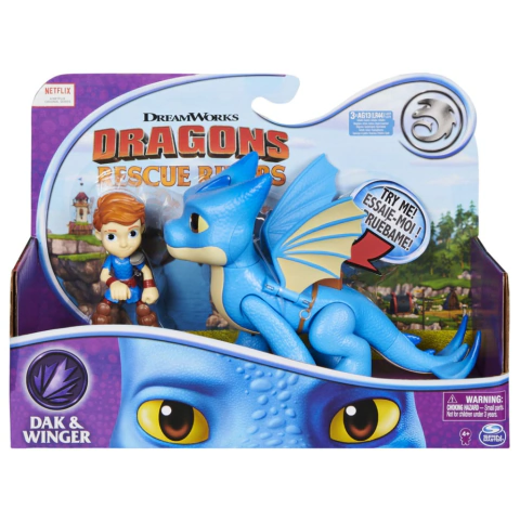 Boneco Dak e Dragão Winger Dragons Rescue Riders com Som