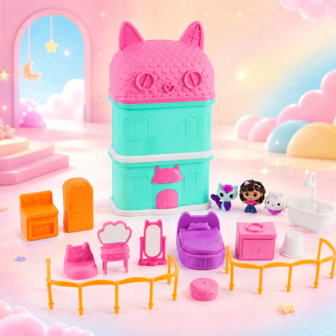 Conjunto com 3 Mini Playsets Gabby’s Dollhouse