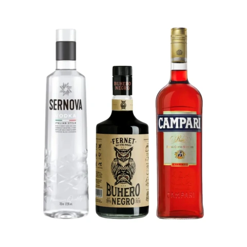 Combinado Vodka y Fernet y Campari x 3