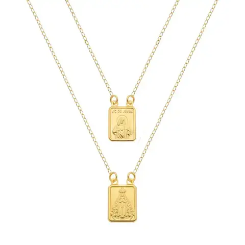 Escapulário Dourado Masculino Tradicional