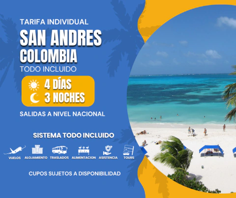 PAQUETE TODO INCLUIDO - SAN ANDRES - 4 DIAS Y 3 NOCHES - comprar en línea