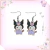 Aros De Kuromi con Ropa de Baku, Ganchos De Acero, Sanrio - Trini Joyas y Más