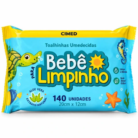 Lenço Umedecido Bebê Limpinho Cimed 140 Unidades