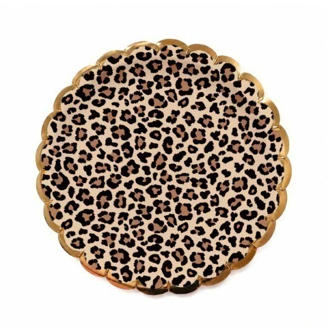 PLATO ANIMAL PRINT CON DORADO