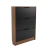 Sapateira 3 Portas em MDF Preto Bicolor com Puxador Cavado