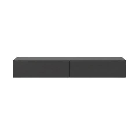 Rack Suspenso em MDF Grafite 2 Portas com Puxador Cavado
