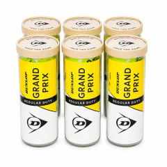 Pack com 6 Tubos Bola de Tennis Dunlop Grand Prix Regular Duty
