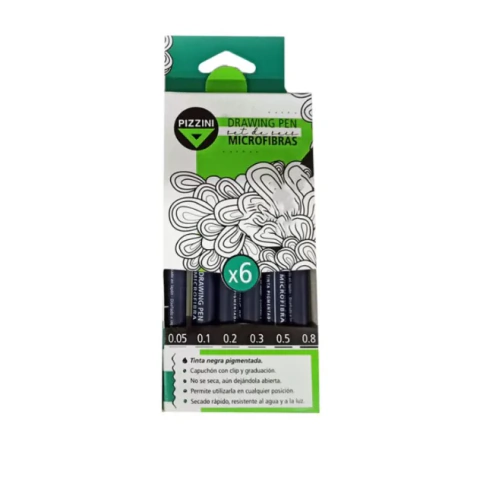 Pizzini Set Microfibras Pigmentadas Graduadas x6