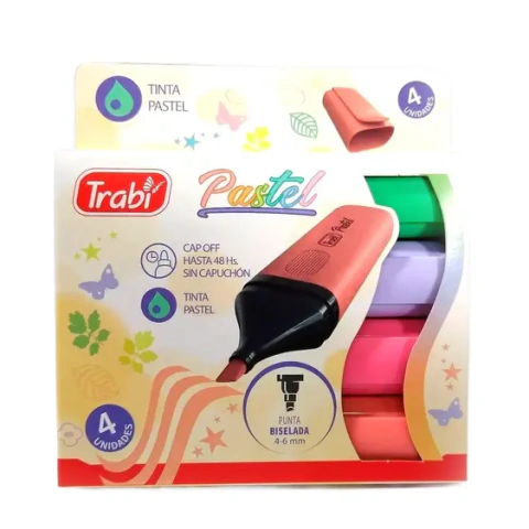 Trabi Resaltadores Hightexter Pastel x4