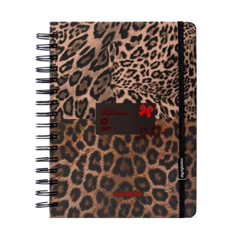 Mundo Fw 2027 Agenda Universitaria Animal Print Semana a la Vista 16,5 X 22cm Cod.203782
