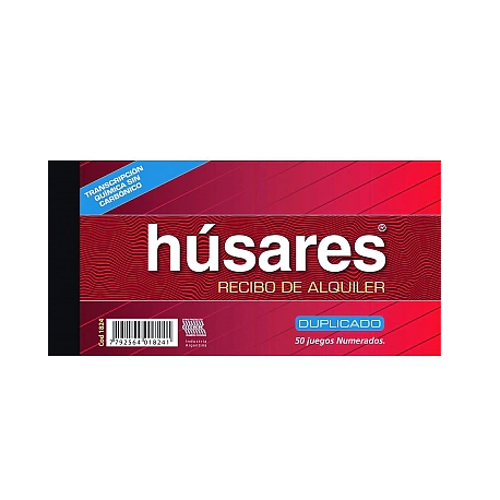 Húsares Talonario de Recibos Alquiler Duplicado | 50 Hojas - Cód. 1824 - comprar online