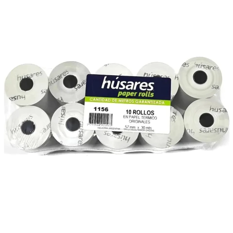 Húsares Rollos Térmicos 57mm x 30mts | Pack x10 Unidades - comprar online