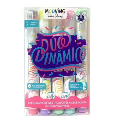 Mooving Marcadores Duo Dinamic Doble Punta y Doble Color x5 Unidades - comprar online