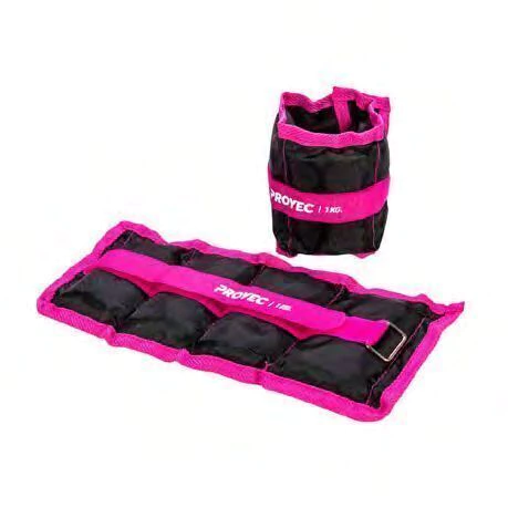 Tobilleras Por Par Reforzadas Proyec 1 kg Fucsia