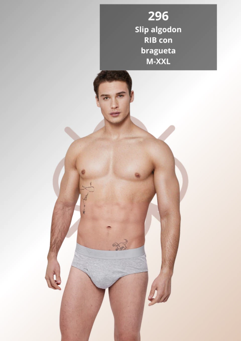 Slip de algodón rib con bragueta eyelit - comprar online